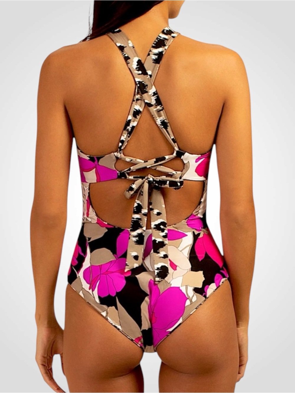 NWOT Trina Turk Lynx Reversible High Neck One Piece